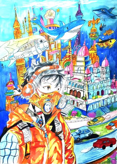 未来科技科幻儿童画作品获奖（8张）