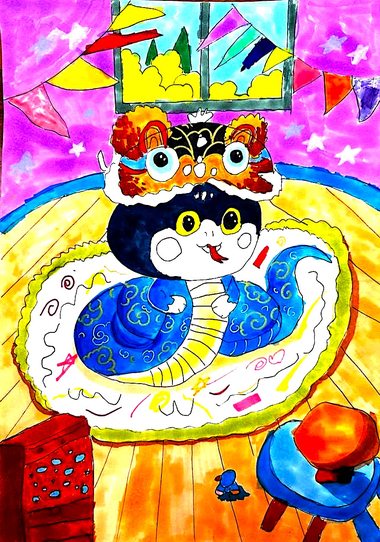 创意无限 2025蛇年春节主题画画图片（7张）