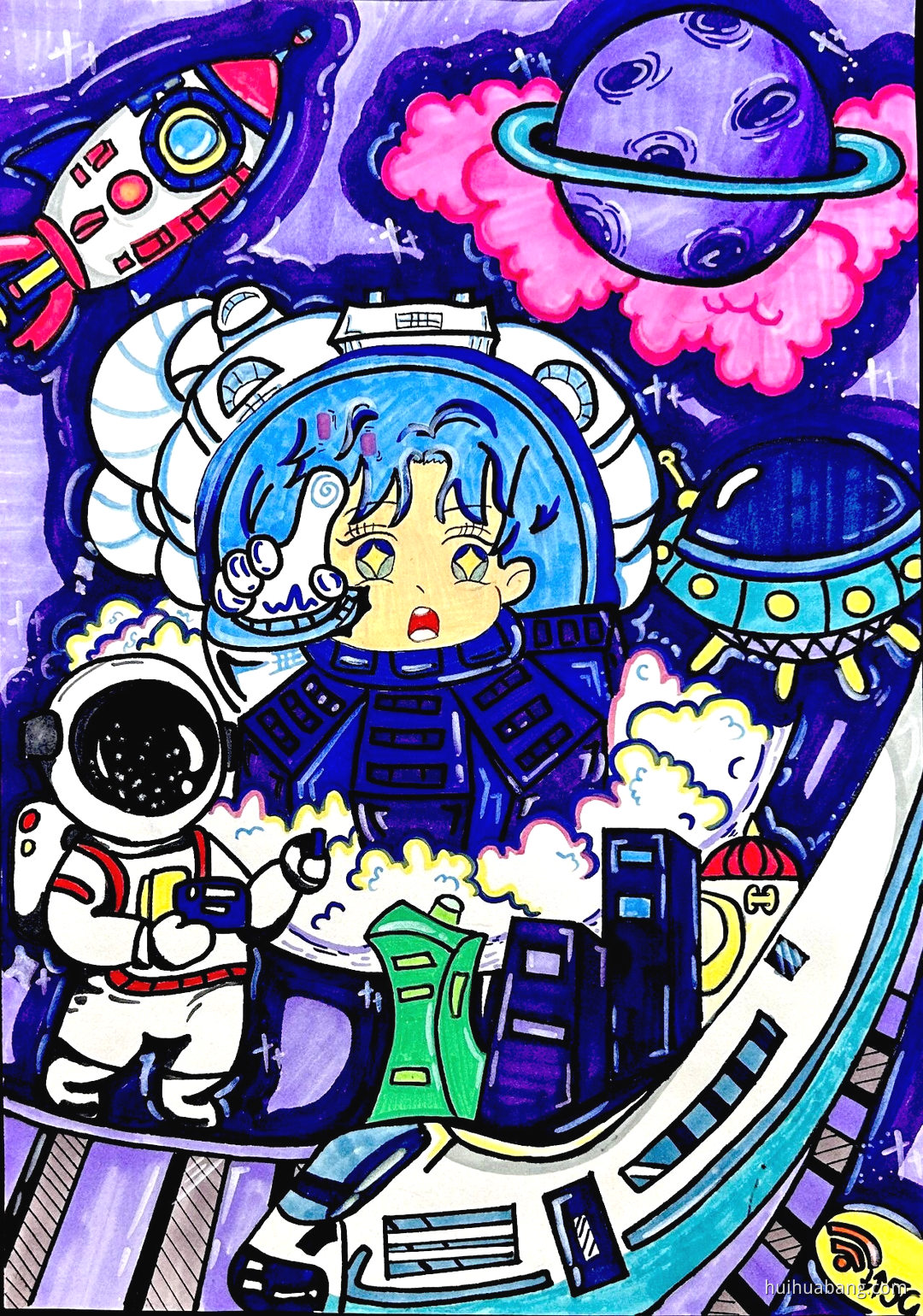 科技未来儿童科幻绘画作品三等奖（第4张）