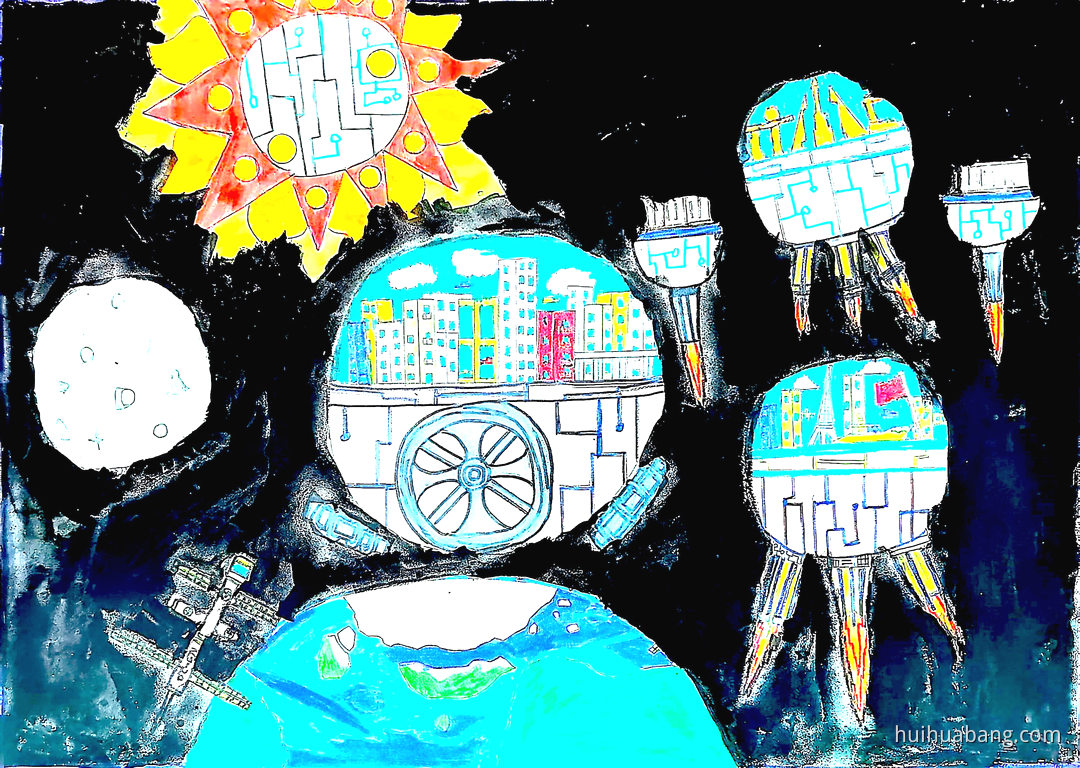 创新如光，照亮前行路||科创未来科技绘画（第1张）